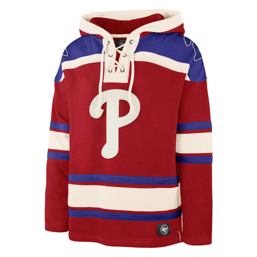 Philadelphia Phillies MLB '47 Brand Red Lacer Men's Hockey Hoodie - Casey's Sports Store