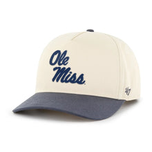 Load image into Gallery viewer, Ole Miss Rebels NCAA '47 Brand Natural TT Hitch Adjustable Snapback Hat showcasing the team's logo, perfect for fans and supporters of the Ole Miss Rebels hat.

