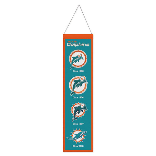 Miami Dolphins NFL Heritage Banner Embroidered Wool 8