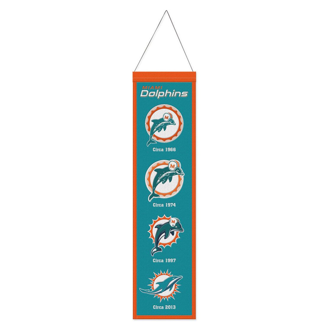 Miami Dolphins NFL Heritage Banner Embroidered Wool 8