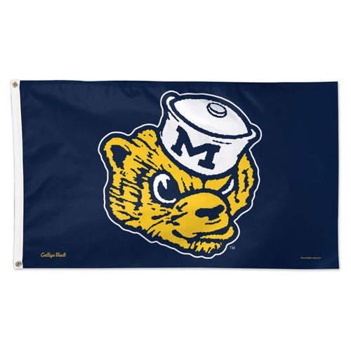 Michigan Wolverines Throwback NCAA 3' x 5' Blue Deluxe Team Flag Wincraft - Casey's Sports Store