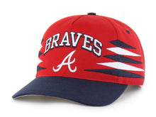 Load image into Gallery viewer, Atlanta Braves MLB '47 Brand Red TT Diamond Hitch Adjustable Snapback Hat
