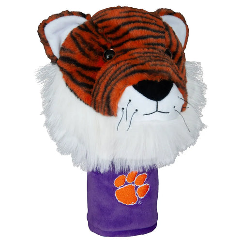 Clemson Tigers NCAA Team Mascot Golf Driver Head Cover by WinCraft featuring vibrant team colors and embroidered mascot logo, perfect for protecting your golf driver.