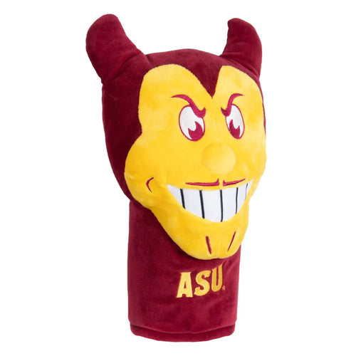 Arizona State Sun Devils NCAA Team Mascot Golf Driver Head Cover from WinCraft showcasing vibrant colors and team logos for golf fans.