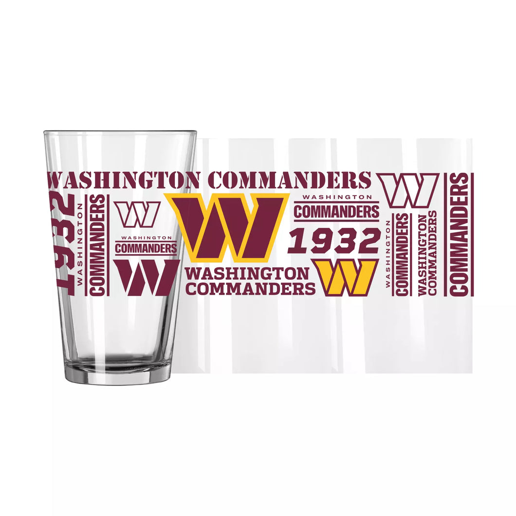 Washington Commanders NFL Pack of 2 16oz Pint Glass Logo Brands