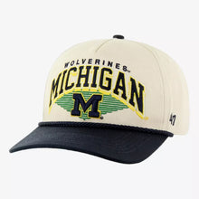 Load image into Gallery viewer, Michigan Wolverines NCAA '47 Brand Natural TT Hitch Rope Adjustable Snapback Hat, Michigan Wolverines hat product view
