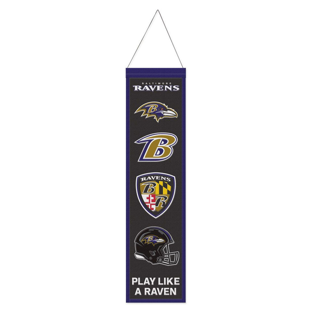 Baltimore Ravens NFL Heritage Banner Embroidered Wool 8