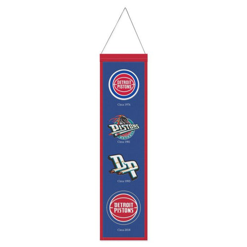 Detroit Pistons NBA Heritage Banner Embroidered Wool 8