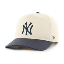 Load image into Gallery viewer, New York Yankees MLB '47 Brand Natural TT Hitch Adjustable Snapback Hat featuring iconic logo, perfect for fans of the New York Yankees hat.
