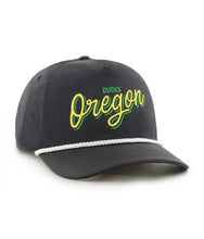 Load image into Gallery viewer, Oregon Ducks NCAA &#39;47 Brand Black Hitch Rope Adjustable Snapback Hat
