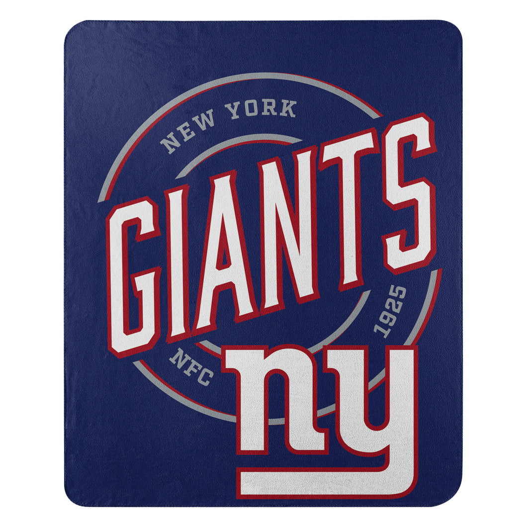 a new york giants logo on a blue background