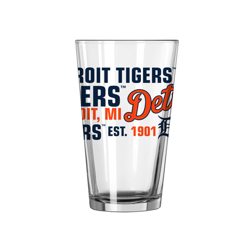 Detroit Tigers MLB Set of 16oz Pint Glass Cup Mug Logo Brands featuring the iconic Detroit Tigers glass logo, perfect for game day refreshments.