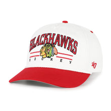 Load image into Gallery viewer, Chicago Blackhawks NHL '47 Brand White TT Hitch Rope Adjustable Snapback Hat, a stylish Chicago Blackhawks hat designed for fans.
