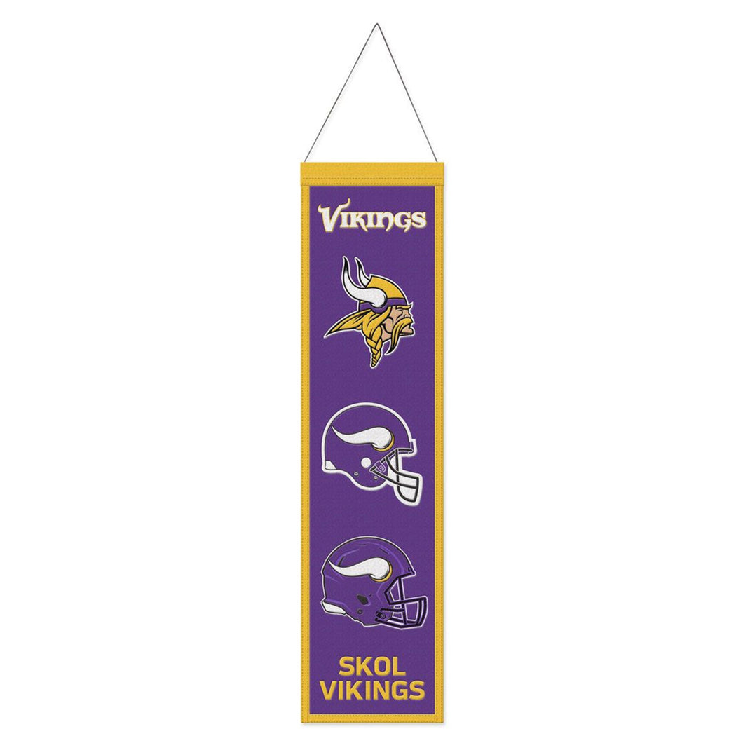 MInnesota Vikings NFL Heritage Banner Embroidered Wool 8