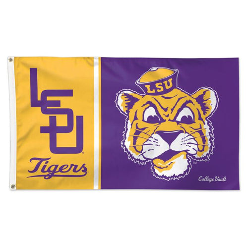 LSU Tigers Throwback NCAA 3' x 5' Deluxe Team Flag Wincraft - Casey's Sports Store