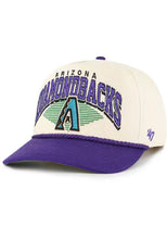 Load image into Gallery viewer, Arizona Diamondbacks MLB '47 Natural Two Tone Hitch Adjustable Snapback Hat showcasing a classic design perfect for fans of the Arizona Diamondbacks hat.

