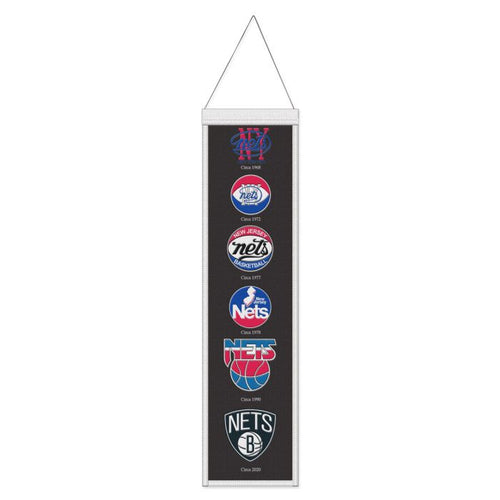 Brooklyn Nets NBA Heritage Banner Embroidered Wool 8