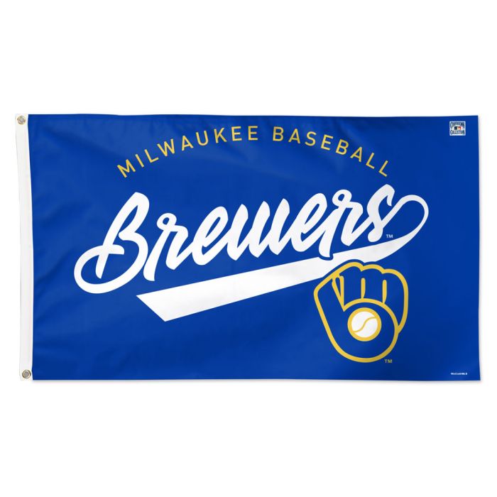 Milwaukee Brewers MLB Throwback Blue Deluxe 3' x 5' Flag Wincraft