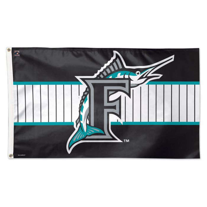 Miami Marlins MLB Throwback Black Deluxe 3' x 5' Flag Wincraft