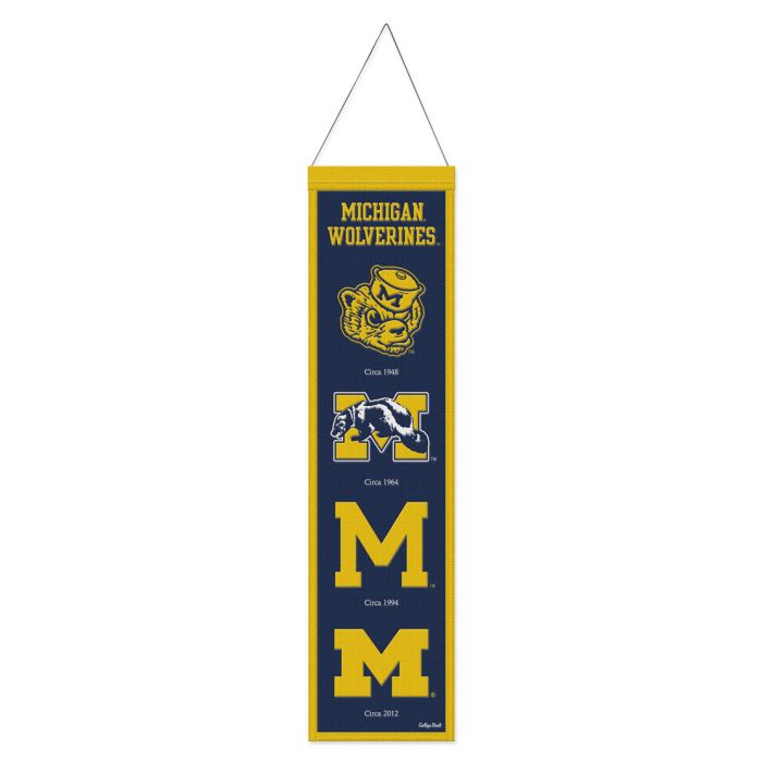 Michigan Wolverines NCAA Heritage Banner Embroidered Wool 8