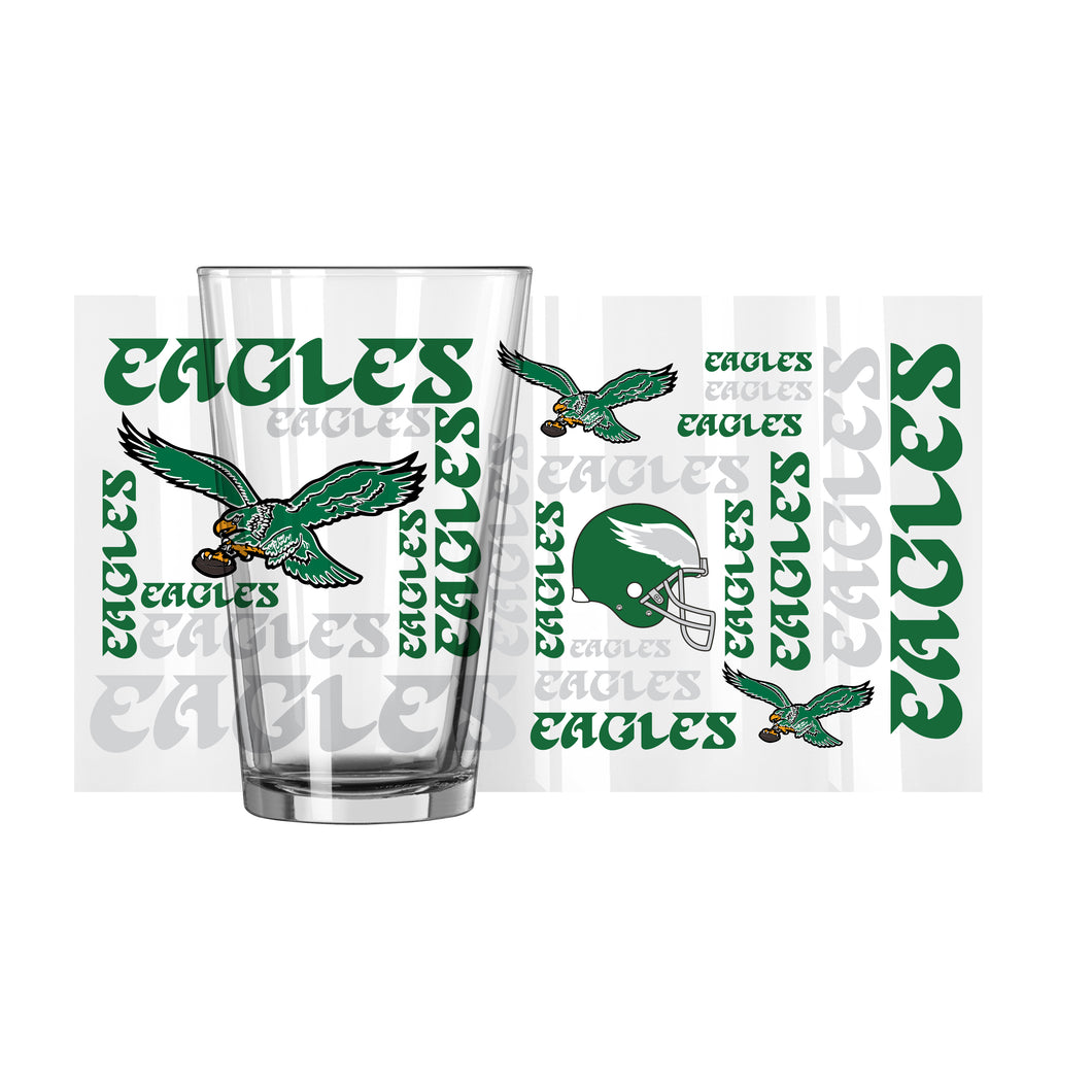 Philadelphia Eagles Throwback NFL Pack of 2 16oz Spirit Pint Glass Logo Brands - Casey's Sports Store