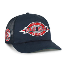 Load image into Gallery viewer, Boston Red Sox MLB '47 Brand Throwback Navy Hitch Rope Adjustable Snapback Hat - a stylish Boston Red Sox hat for fans.
