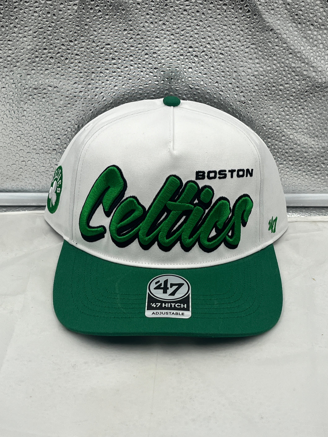 Boston Celtics NBA '47 Brand White Script Hitch Rope Adjustable Snapback Hat