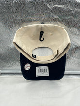 Load image into Gallery viewer, Back view of the New York Yankees MLB &#39;47 Brand Natural Two Tone Clean Up Adjustable Hat featuring the adjustable strap for a comfortable fit.
