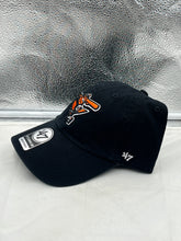 Load image into Gallery viewer, Stylish Baltimore Orioles MLB &#39;47 Brand Throwback Black Clean Up Adjustable Hat with adjustable strap for a comfortable fit.
