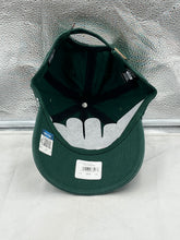 Load image into Gallery viewer, Miami Hurricanes NCAA &#39;47 Brand Green Clean Up Adjustable Hat on a table, emphasizing its durable construction and relaxed fit suitable for any casual outing.
