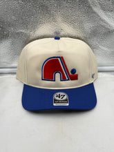 Load image into Gallery viewer, Quebec Nordiques NHL '47 Throwback Natural TT Hitch Adjustable Snapback Hat showcasing the iconic team logo in a vintage design for hockey fans.
