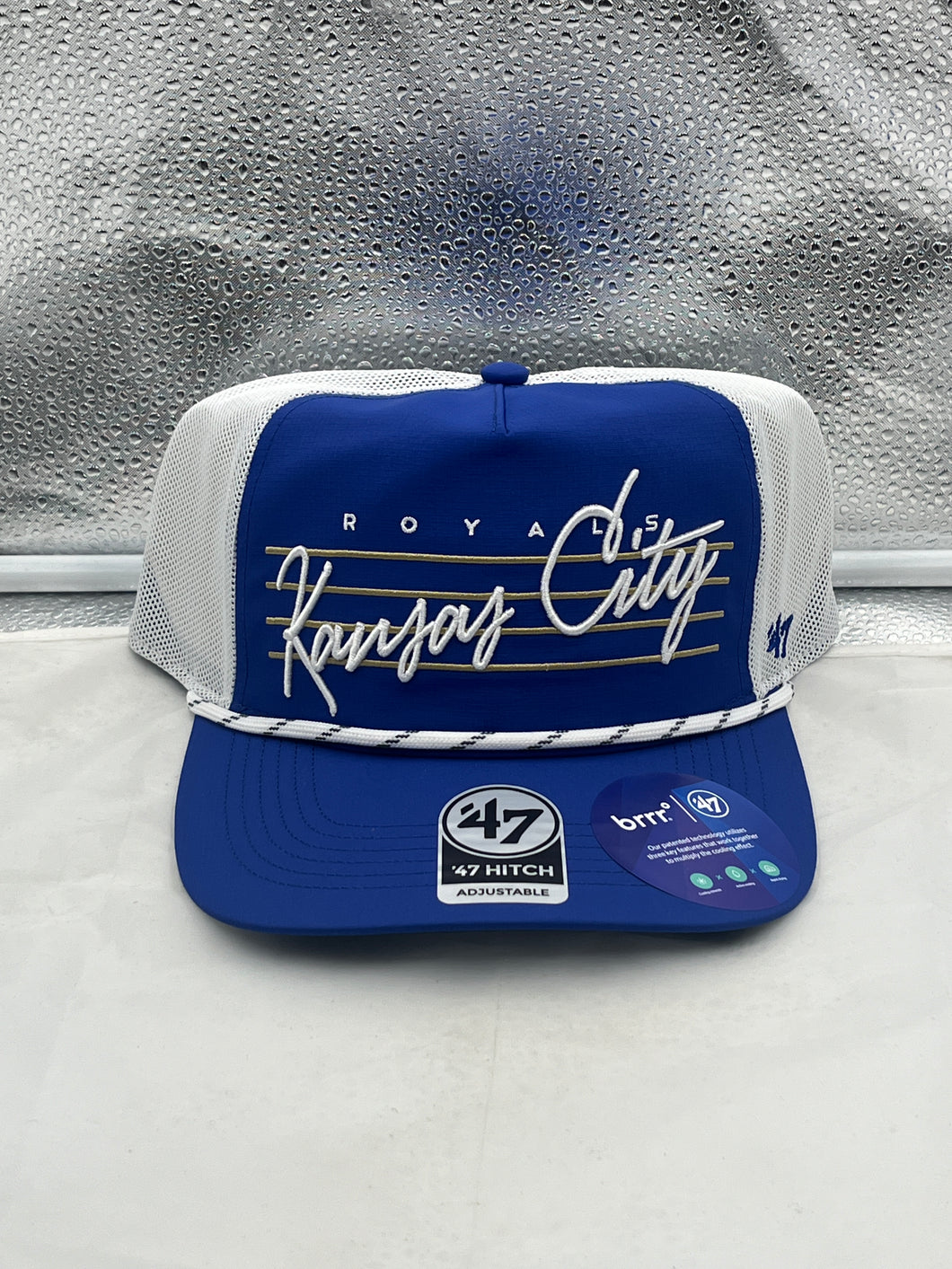 Kansas City Royals MLB '47 Brand Blue Script Hitch Rope Adjustable Snapback Hat