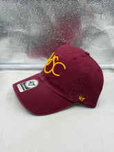 Load image into Gallery viewer, Close-up of the adjustable strapback on the USC Trojans NCAA '47 Brand Throwback Red Clean Up Hat, featuring a comfortable design for all-day wear while supporting your team.
