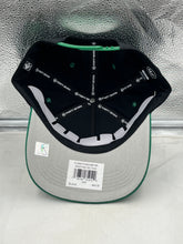 Load image into Gallery viewer, Boston Celtics NBA &#39;47 Brand Black Diamond Hitch Adjustable Snapback Hat with a close-up of the adjustable strap.
