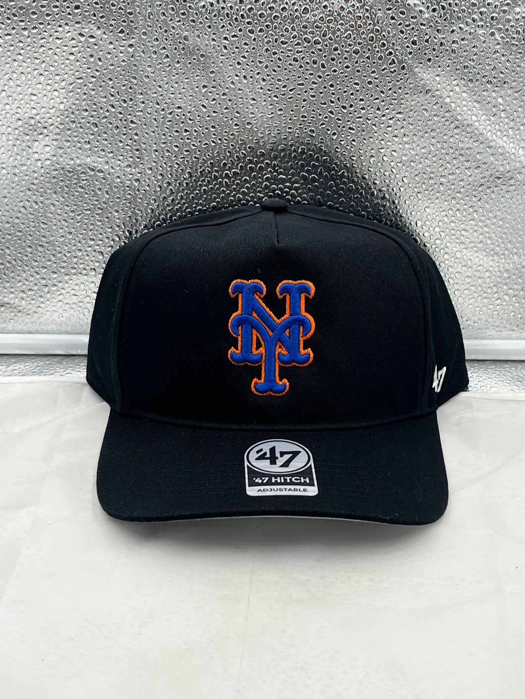 New York Mets MLB '47 Brand Black Hitch Adjustable Snapback Hat