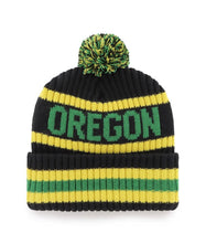Load image into Gallery viewer, Stylish Oregon Ducks NCAA &#39;47 Brand Winter Beanie Knit Ski Cap Hat showcasing a cozy fit, perfect for outdoor games, tailgates, and cold weather.
