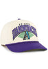 Close-up view of the Arizona Diamondbacks MLB '47 Natural Two Tone Hitch Adjustable Snapback Hat, capturing the intricate details and colors of the Arizona Diamondbacks hat.