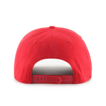 Load image into Gallery viewer, Close-up view of the Philadelphia Phillies MLB '47 Brand Red Hitch Adjustable Snapback Hat showcasing the rich red color and detailed stitching, an essential Philadelphia Phillies hat for baseball enthusiasts.
