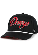 Load image into Gallery viewer, Side view of the Georgia Bulldogs NCAA '47 Brand Script Black Rope Hitch Adjustable Snapback Hat showcasing its stylish design, ideal for Georgia Bulldogs hat enthusiasts.
