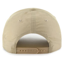 Load image into Gallery viewer, Close-up view of the Seattle Mariners MLB '47 Brand Khaki Hitch Rope Adjustable Snapback Hat, featuring the Seattle Mariners hat logo.
