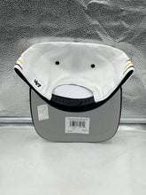 Load image into Gallery viewer, Boston Bruins NHL &#39;47 Brand White Diamond Hitch Adjustable Snapback Hat displayed from the side view.

