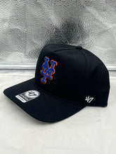 Load image into Gallery viewer, New York Mets MLB &#39;47 Brand Black Hitch Adjustable Snapback Hat
