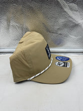 Load image into Gallery viewer, Seattle Mariners MLB '47 Brand Khaki Hitch Rope Adjustable Snapback Hat, side view of the Seattle Mariners hat with rope detail
