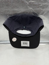 Load image into Gallery viewer, Side view of Seattle Mariners MLB &#39;47 Brand Navy Script Hitch Rope Adjustable Snapback Hat highlighting the unique rope detail, a must-have for every Seattle Mariners hat enthusiast.
