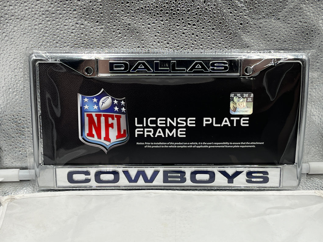 Dallas Cowboys NFL Silver Laser Cut License Plate Frame Wincraft