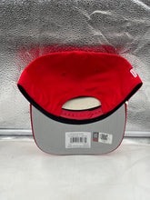 Load image into Gallery viewer, Close-up of the Ohio State Buckeyes NCAA &#39;47 Brand Red Hitch Script Rope Adjustable Snapback Hat showcasing the vibrant red color and snapback closure.
