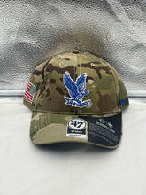 Load image into Gallery viewer, AIr Force Fighting Falcons NCAA &#39;47 Brand Camo MVP Adjustable Hat showcasing its unique camouflage design and adjustable fit, perfect for fans to support their team in style during games or casual outings.
