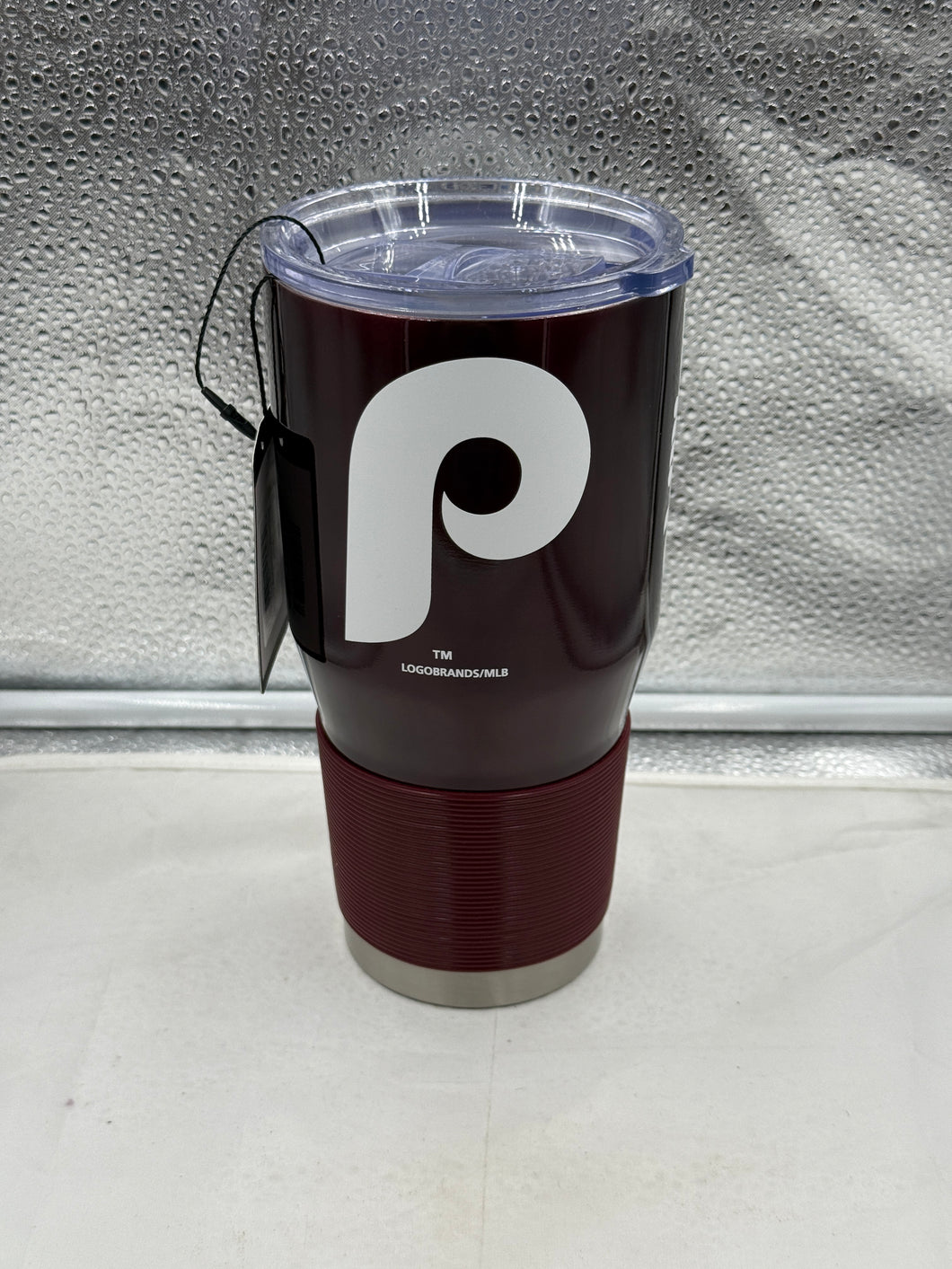 Philadelphia Phillies MLB 30oz Throwback Red Tumbler Cup Mug Logo Brands featuring the iconic team logo, perfect for fans. This Philadelphia Phillies Tumbler is ideal for beverages on-the-go.