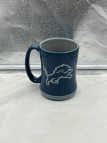 Detroit Lions NFL 14oz Coffee Mug Cup Logo Brands showcasing vibrant team logo, perfect for fans to enjoy hot beverages while supporting their team.