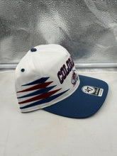 Load image into Gallery viewer, Back of the Colorado Avalanche NHL '47 Brand White Diamond Hitch Adjustable Snapback Hat showcasing its adjustable fit and quality design.
